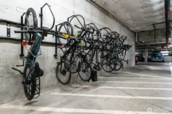 Plenty of bike storage located in secure garage
