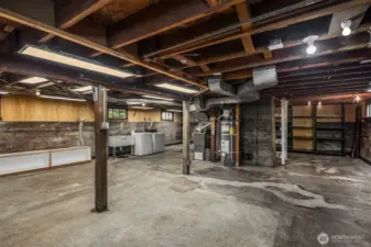 Lower level with tall ceilings await your imagination