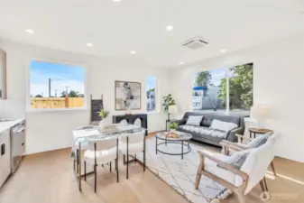 Great room looking west.