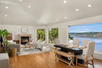 Expansive windows and high ceilings bring in tons of natural light.