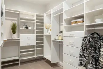 Primary walk-in closet.