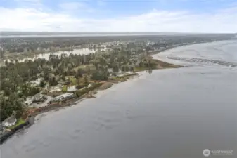 Neighboring bulkheads add consistency and shoreline protection.