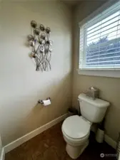 Primary water closet  in the ensuite with a window for natural light.