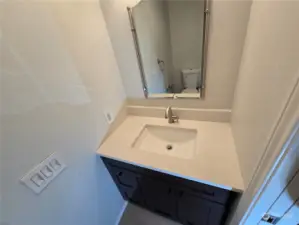 1/2 bath with new vanity.