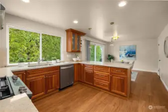 Kitchen looking to breakfast nook