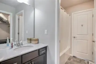 Left side of Jack and Jill bathroom between bedrooms 2 and 3