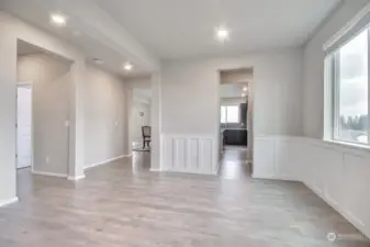 Spacious dining room for entertaining guests