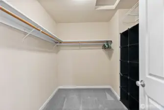 Large walk-in closet will house all your personal storage needs.