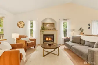 Open Floor Plan with vaulted ceilings and easy access to outdoor areas.