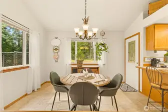 Views of evergreens out of every room.
