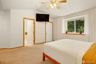 Stretch out and unwind, with convenient access to the back yard.
