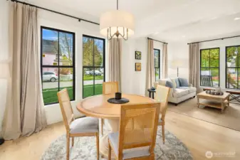 Light filled dining room.