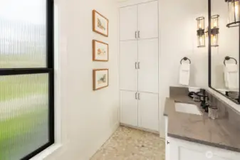 Upstairs full bathroom.