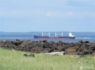 SHIP BREACHING THE BAR GOING TO PORT UP THE CHEHALIS RIVER IN ABERDEEN!