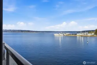 Lake Washington views from the living room