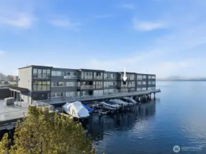 Your home, floating peacefully along the shoreline