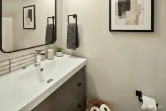 Luxury main floor powder bathroom
