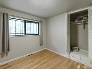 2nd bedroom with built in closet.