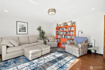 Family room in back of home. French doors bring in lots of light.