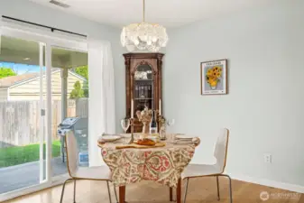 Dining next to patio door