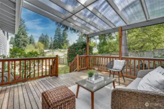 Delight in the out-of-doors - al fresco dining on your covered deck as the days grow longer and warmer and even enjoy all year!