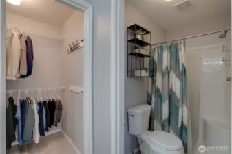 Walk in Closet in Primary and Walk-in Shower