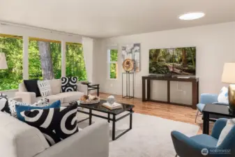 beautiful living room with privacy