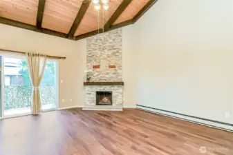 Custom NW stone fireplace/mantle/easyTV install