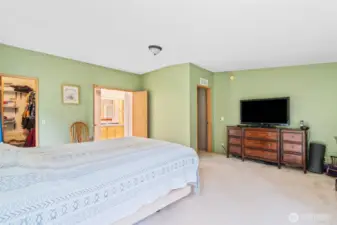 Primary has room for a king bed and a sitting area.