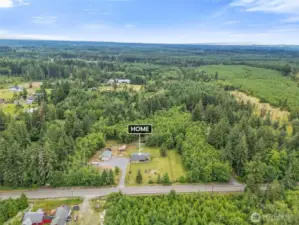 Surrounded by trees, with many walking trails.