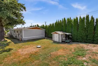 Being on the corner lot means a larger backyard space