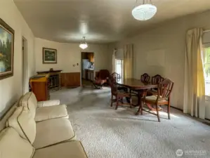 Formal living and dining room off the entry