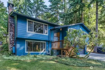 Private, wooded setting still gets lots of light