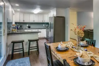 Cook's kitchen is open to the dining room
