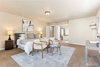 Plenty of room in the primary suite to lounge