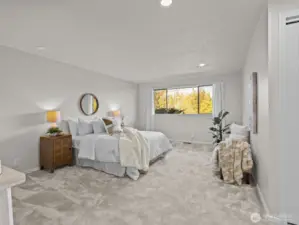 Rounding out the main floor is the roomy primary suite where you'll overlook the private backyard.