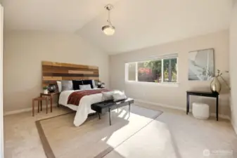 Primary with vaulted ceilings
