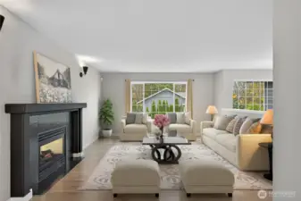 Room is virtually staged