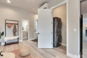 Full-size washer and dryer included.