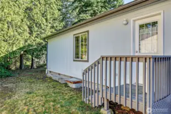 Back entrance of the home, laundry/mudroom as you enter.