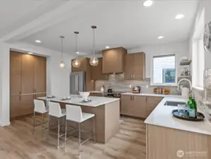 Cook & craft to your heart's content in this well-designed kitchen with island! Model home.