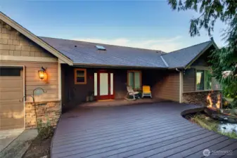 Deck in front of home