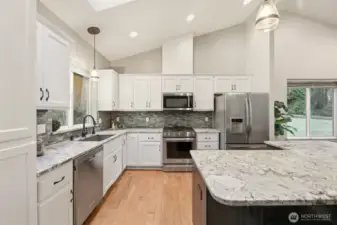 Updated kitchen with Natural Granite countertops