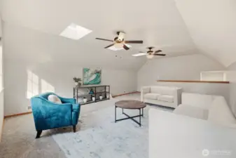 Upstairs Loft with skylights for added natural ligh
