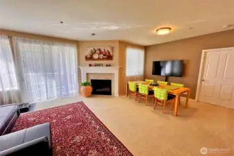 Glass slider leads to perfect size Balcony!