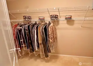 Large walk-in closet at the open den!