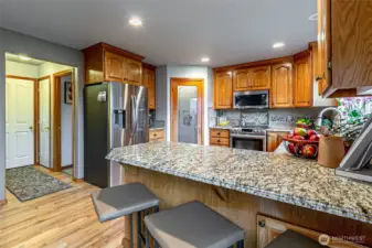 Utility room and garage access from kitchen area