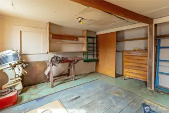 Storage room in barn