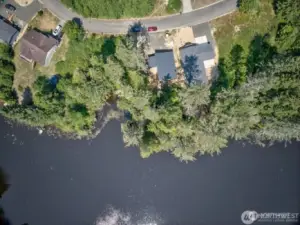 Another overhead aerial of the lot and private cove