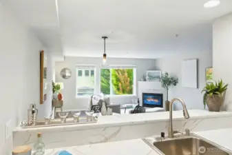 Beautiful view of the home from the newly updated kitchen.